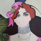 14 Les courtisanes - Clemence de Pibrac acrylique 80x60cm